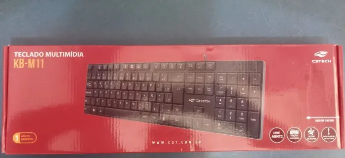 TECLADO MULTIMÍDIA COM FIO KB-M11 C3TECH NOVO LACRADO FRETE GRÁTIS PARA MACEIÓ