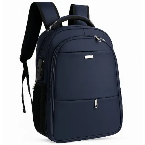 Mochila para Notebook até 15.6" Escolar Reforçada Unissex Cadeado Anti Furto, Azul - Aco