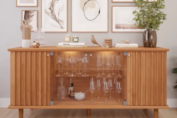 Buffet Janice - Design Elegante com LED e Entrega Rápida!