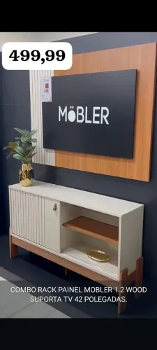 Combo Rack Painel Mobler 1.2 Wood - TV 42 Polegadas