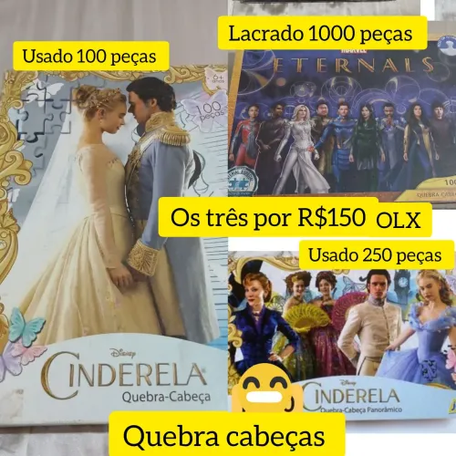 Kit com três quebra cabeças 