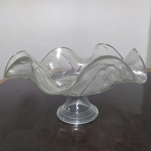 Fruteira com pé da Cristal Cambé - Nova - com caixa