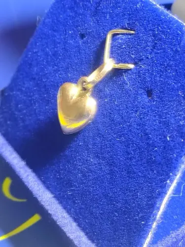 Coração Duplo Pingente Ouro 18 Kilastes Peso .080 Grama 8 mm Fechado
