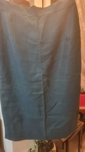 Saia reta de linho verde 40