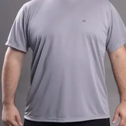 Camiseta Dry Fit Logo Cinza - Tamanho GG