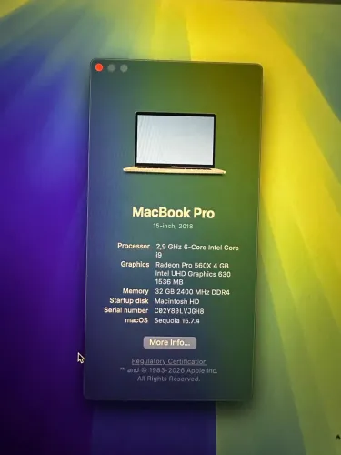 MacBook Pro I9 32 de RAM