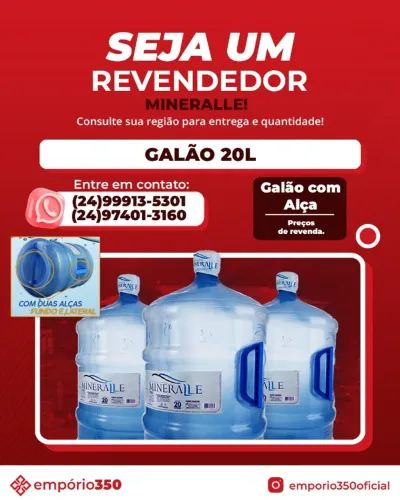 Galão 20l - Mineralle com alça 