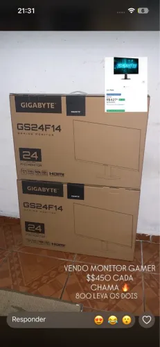 Monitor Gamer 144hz 24 POLEGADAS + CADEIRA GAMER