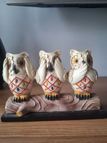 Enfeite de 3 corujas
