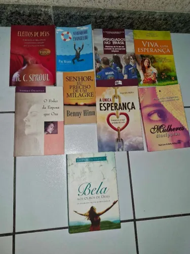 Livros cristãos sobre temas como família, fé, justiça e casamento a R$ 10 cada um