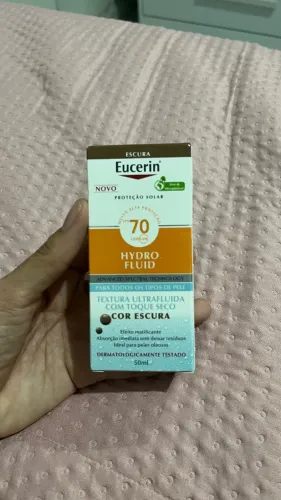 Protetor Solar Facial Eucerin Hydro Fluid FPS 70 com Cor (Escura) - 50ml