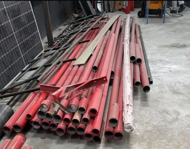 5  tubos de aço galvanizado de 6 metros de 3 polegadas para tubulação de hidrante.