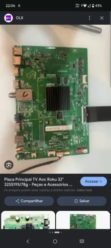 Placa Principal Philco Roku TV 32 polegadas