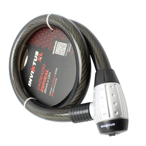 Cadeado Super Trava Inviktus 25mm x 1.2m Espiral com chaves 88913