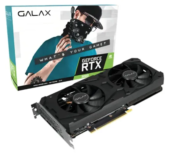 Placa de Video Galax GeForce RTX 3060 1-Click OC, LHR, 12GB, GDDR6, 192-bit,