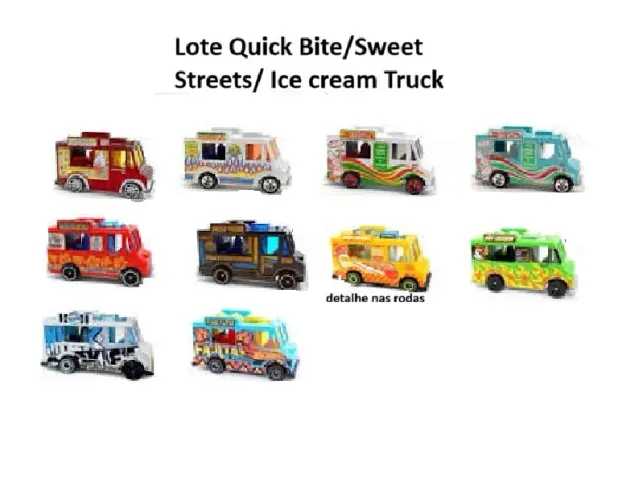 Lote Hot Wheels Quick Bite/Sweet Streets/Ice cream truck