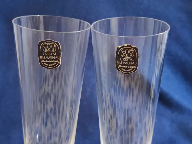 Taças de cristal Blumenau vintage anos 70