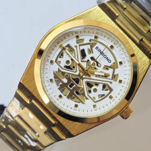 Relógio Binbond À Prova D?Água Social Aço Inoxidável Dourado