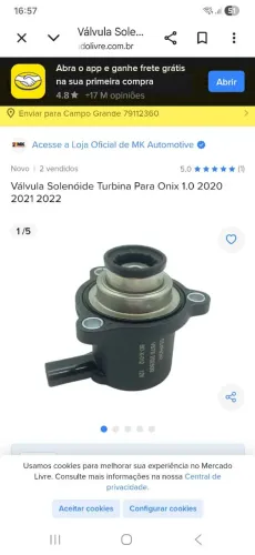Vendo valvula selenoide da turbina onixs 2020 onixs