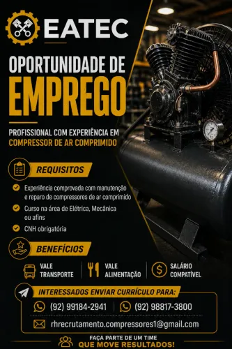 VAGA PARA TÉCNICO EM COMPRESSORES