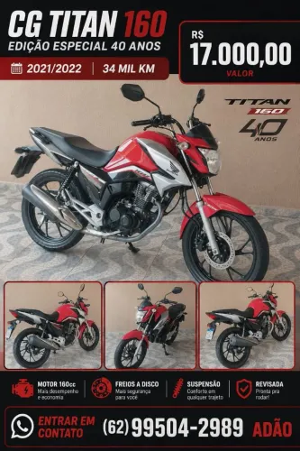 Vendo CG TITAN 160 edição especial 40 anos 