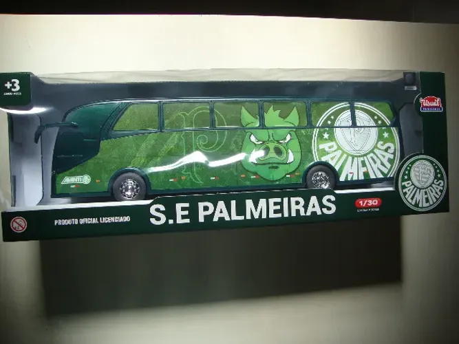 Ônibus Miniatura Palmeiras Original Verdão Futebol O Maior Campeão Do Brasil - Lacrado Nov
