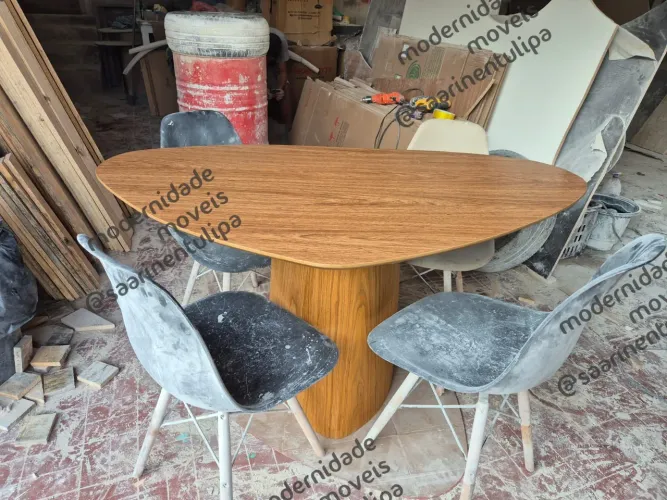 Fabricamos base cone com tampo orgânico 1.40x0.80 mdf freijó 