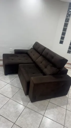 Sofá retrátil e reclinável - 2,50m - Suede veludo