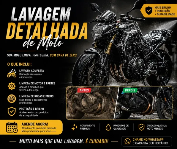 Lavagem de moto a domicílio 
