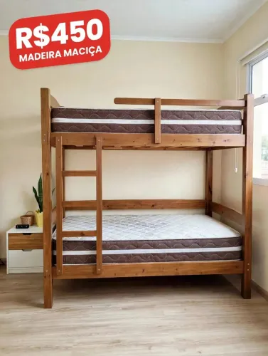 Beliche Madeira Maciça Solteiro - Água Rasa / Chácara Mafalda - R$450<br>