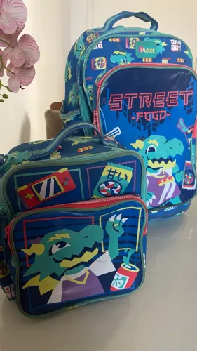 > Kit Puket original Dragão Street Food - mochila com rodinha + lancheira térmica