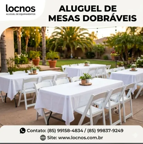 Locação de mesas dobráveis