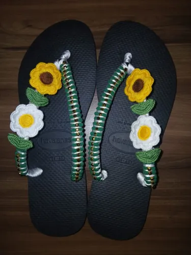 Chinelo Customizado Girassol 