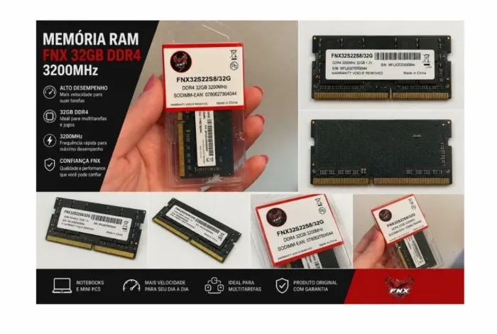 Memória ram DDR4 32GB FNX ( NOVO )