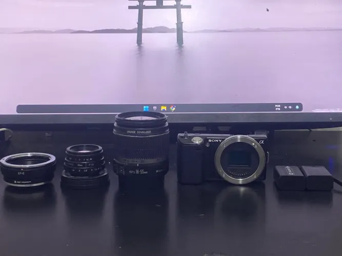 Sony Nex5 |35mm f1.6 |18-55mm f3.5-5.6 |Adaptador EF para e-mount K&F Concept |2Baterias