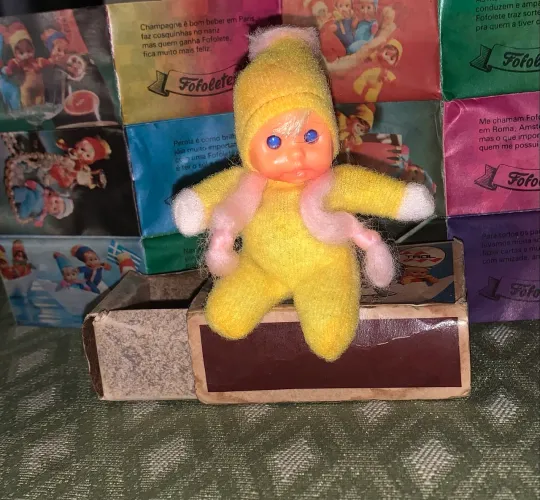 Boneca Fofolete Trol anos 70 olho de vidro completa raridade