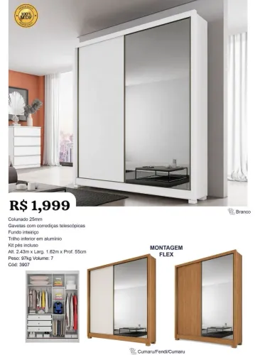 Guarda Roupa MDF com espelho