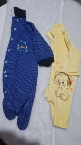2 Macacões Bebê Masculino Plush/Inverno Conservados