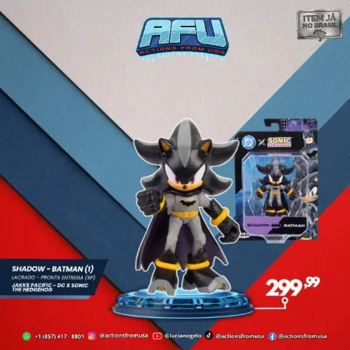 Shadow Batman DC x Sonic The Hedgehog Jakks Pacific