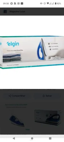 Vendo ferro de passa Elgin novo