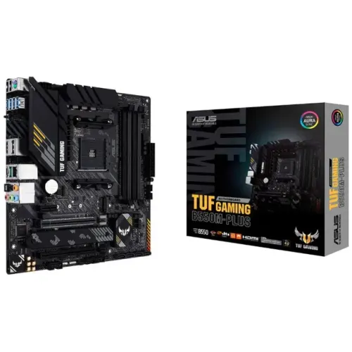 Placa-Mãe Asus TUF Gaming B550M-PLUS, AMD AM4, mATX , DDR4, M.2, Aura para fita RGB
