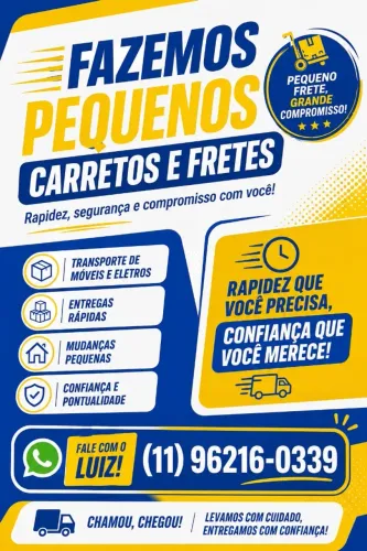 pequenos frete e carretos a preços populares