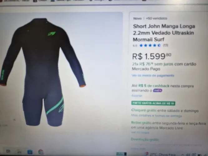 Short John Manga Longa 2.2mm Vedado Ultraskin Mormaii Novíssimo