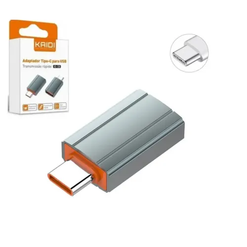 Adaptador OTG Tipo C (Macho) Para USB (Fêmea) - Kaidi