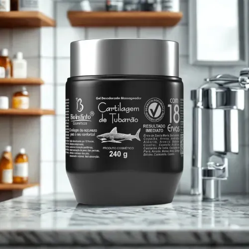 Pomada Dor Muscular e Articular Cartilagem de Tubarão Arnica 18 Ervas Gel Massageador Rela