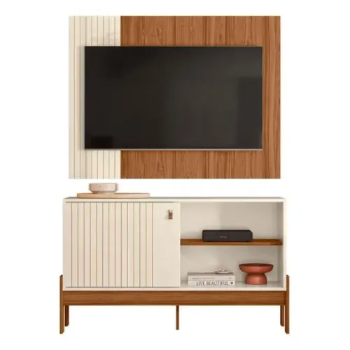 Rack Bancada com Painel Wood 120cm para Tv até 42