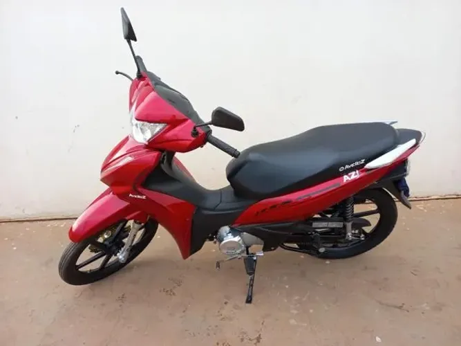 Moto Avelloz Az1 2024/25 50CC Vermelha Partida elétrica e pedal