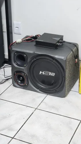 Caixa de Som Trio c/ Sub de 12 + Potência + Fonte