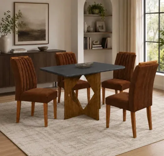 mesa de jantar madrid 120x 80 com 4 cadeiras marselha- FRETE GRATIS / ENTREGA HOJE!! 