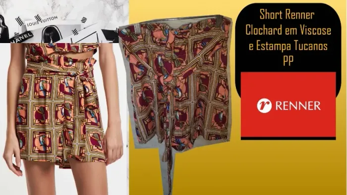 Short Renner Clochard em Viscose e Estampa Tucanos PP